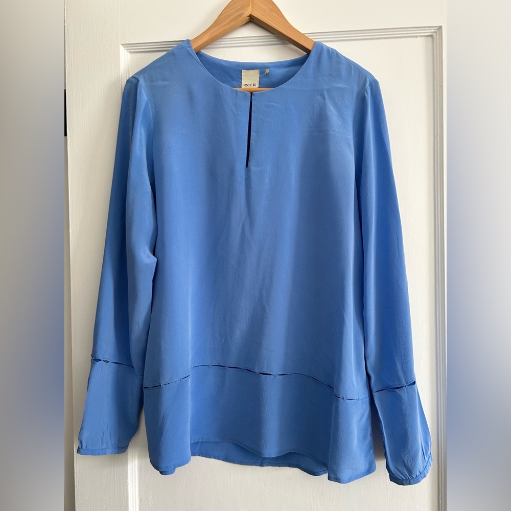 Silk tunic with cut-outs